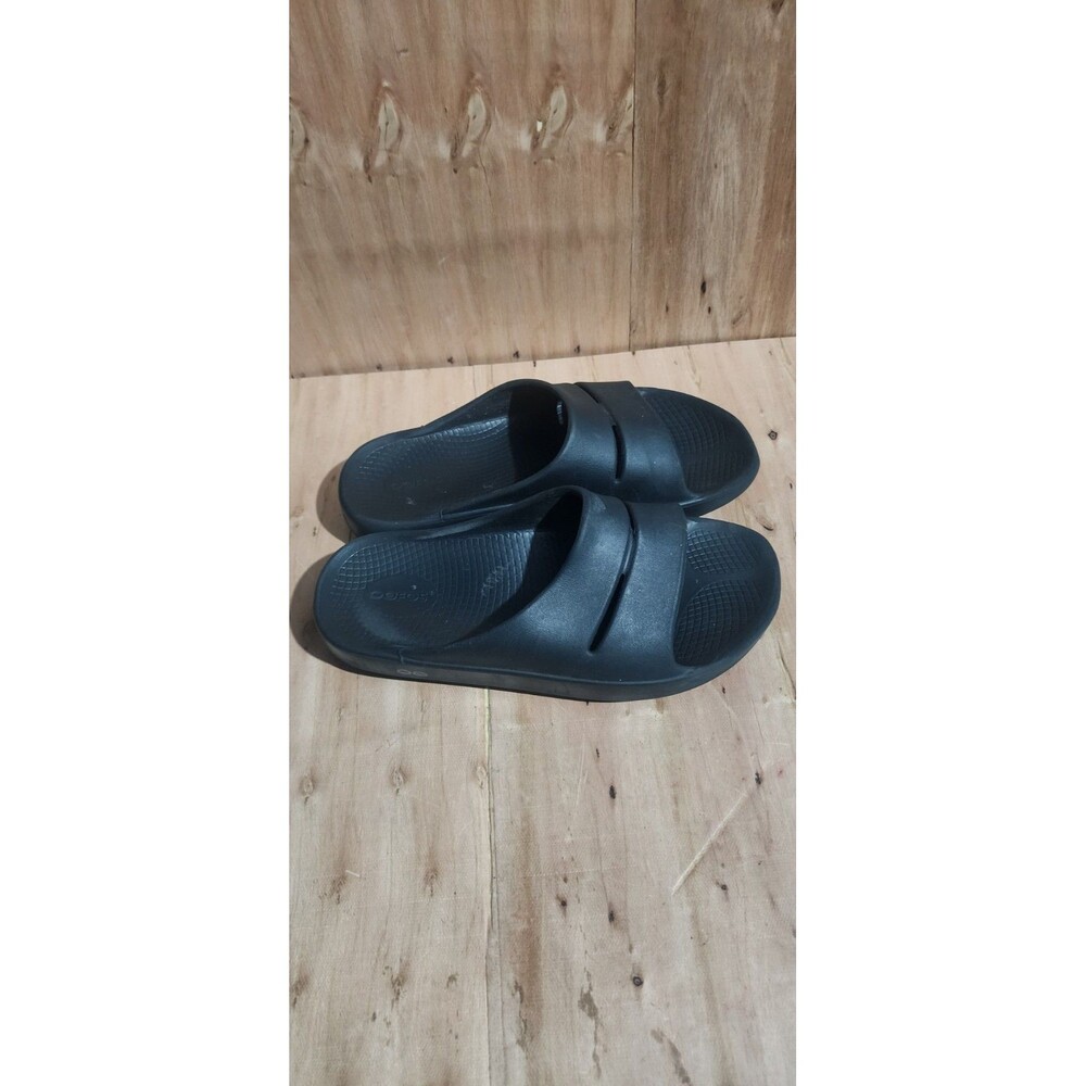 Women 11 OOFOS Sport Recovery OOAHH SLIDE Black Comfort Slip On Sandals Men 9